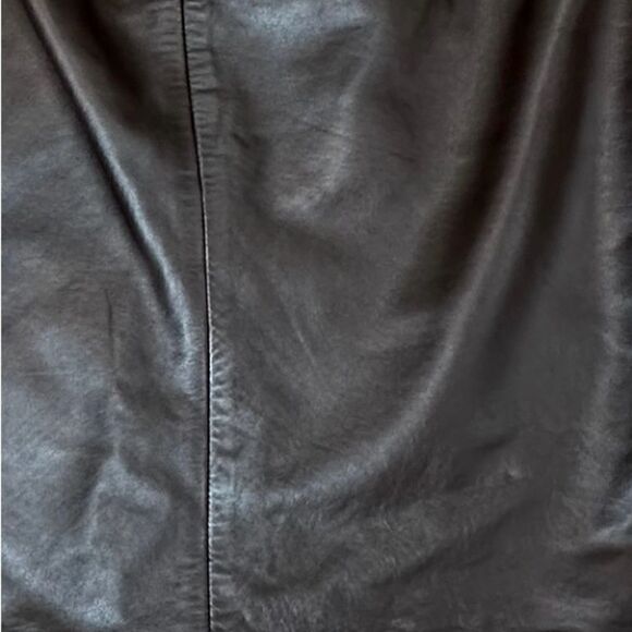 French Connection Vintage Brown Leather Pencil Skirt | Size 6 - Picture 6 of 7